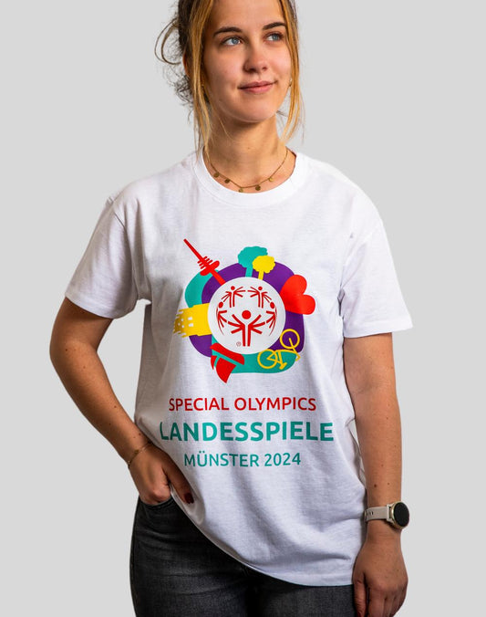 T-Shirt Landesspiele Nordrhein-Westfalen Logo Weiß